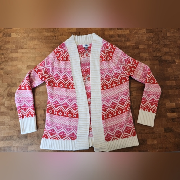 Old Navy Festive Open Cardigan Juniors Size XL (14) Christmas NOT ugly sweater - Picture 2 of 12
